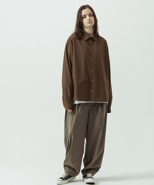 SLICK(スリック)の「【SLICK/スリック】T/R Stretch Gabardine Regular Collar Shirt/T/R ストレッチギャバジン レギュラーカラーシャツ(シャツ/ブラウス・メンズ・ブラウン/チャコールグレー・3/1/2)」の20枚目の写真