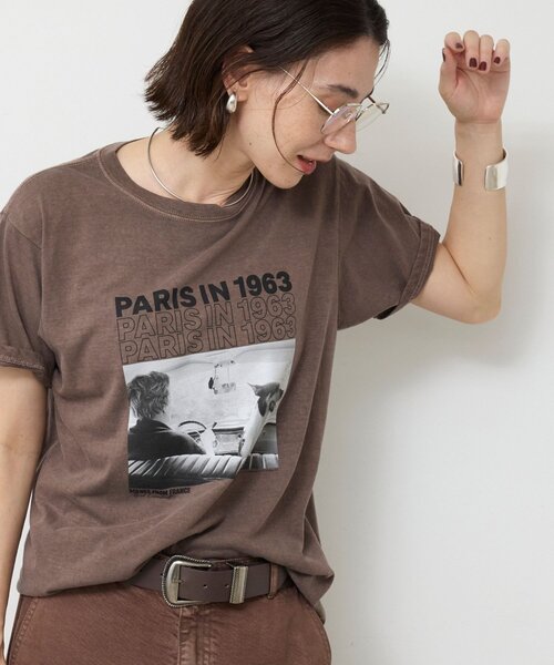 GALLARDAGALANTE(ガリャルダガランテ)の「【GOOD ROCK SPEED】PARIS LIFE Tee/PARIS(Tシャツ/カットソー・レディース・ホワイト/ブラウン・FREE)」の2枚目の写真