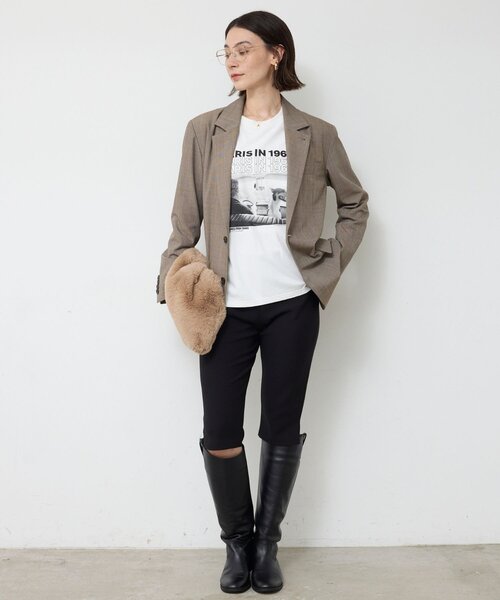 GALLARDAGALANTE(ガリャルダガランテ)の「【GOOD ROCK SPEED】PARIS LIFE Tee/PARIS(Tシャツ/カットソー・レディース・ホワイト/ブラウン・FREE)」の4枚目の写真