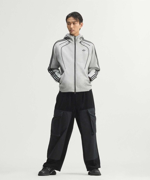 adidas（アディダス）の「スペーサー チームガイスト 26 カットライン フルジップパーカー / アディダスオリジナルス adidas Originals（パーカー・メンズ・グレー・LARGE/MEDIUM/SMALL/X-LARGE/X-SMALL/XX-LARGE/3XL）」の6枚目の写真