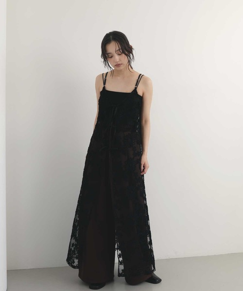 hellam(へラム)の「2WAYフラワーモール刺繍キャミワンピース(ワンピース・レディース・ブラック/ブラウン・FREE)」の13枚目の写真