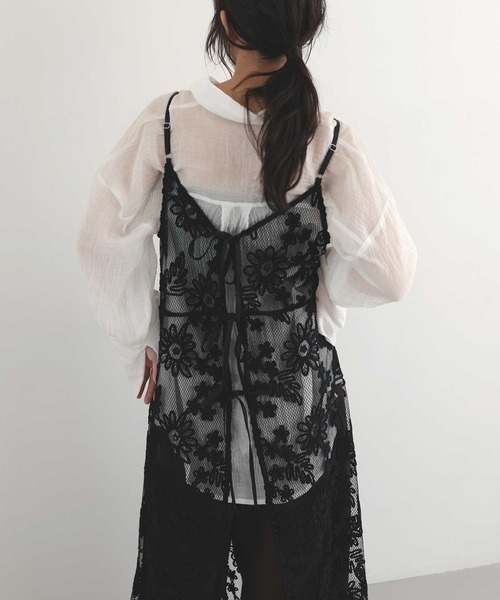 hellam(へラム)の「2WAYフラワーモール刺繍キャミワンピース(ワンピース・レディース・ブラック/ブラウン・FREE)」の21枚目の写真