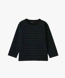 細ボーダー コットン 七分袖 Tシャツ "Lil Cool"