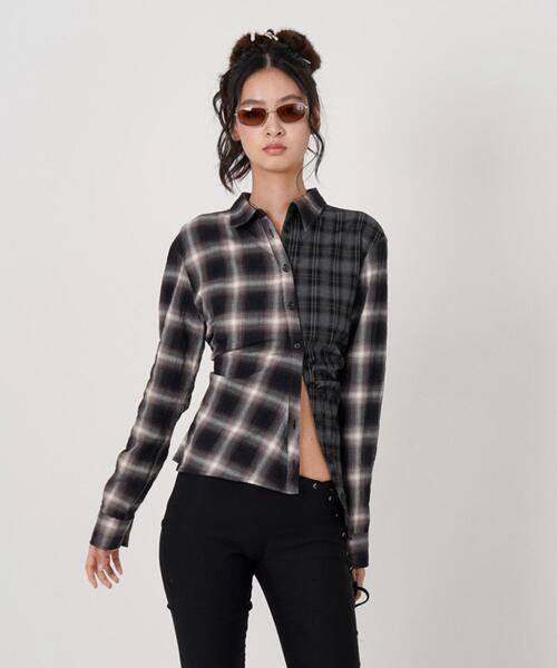 ROYAL FLASH（ロイヤルフラッシュ）の「MITSUKI/ミツキ/ASYMMETRY PATTERN SHIRT（シャツ/ブラウス・レディース・ブルー/ブラック・F）」の22枚目の写真