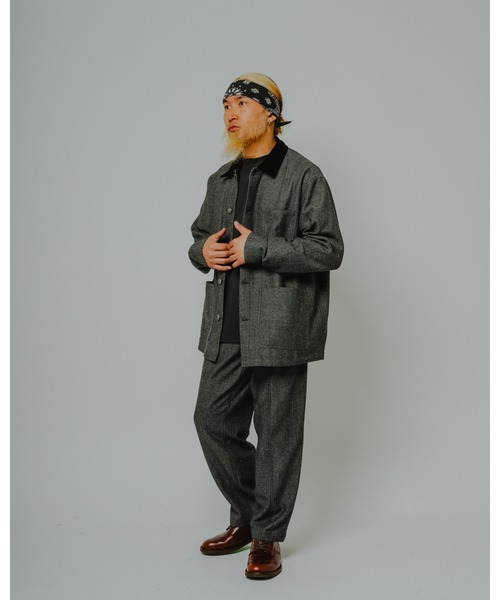 BIG MIKE(ビッグマイク)の「BIG MIKE ビッグマイク / 26秋冬新作 ヘリンボーン カバーオール ワークジャケット セットアップ対応 //// 102646607(カバーオール・メンズ・グレー/チャコール・MEDIUM/LARGE/X-LARGE)」の6枚目の写真