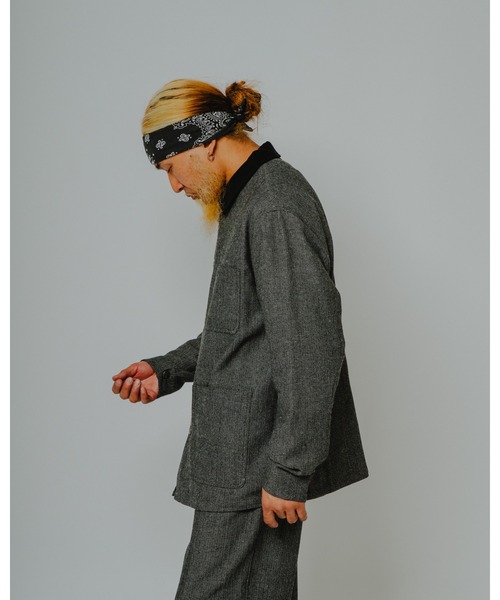 BIG MIKE(ビッグマイク)の「BIG MIKE ビッグマイク / 26秋冬新作 ヘリンボーン カバーオール ワークジャケット セットアップ対応 //// 102646607(カバーオール・メンズ・グレー/チャコール・MEDIUM/LARGE/X-LARGE)」の8枚目の写真