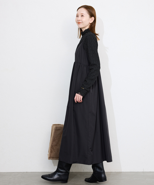 SLOBE IENA（スローブイエナ）の「《WEB限定/追加》ストレッチレースタートル（Tシャツ/カットソー・レディース・ブラウン/アイボリー/ブラック・FREE）」の9枚目の写真