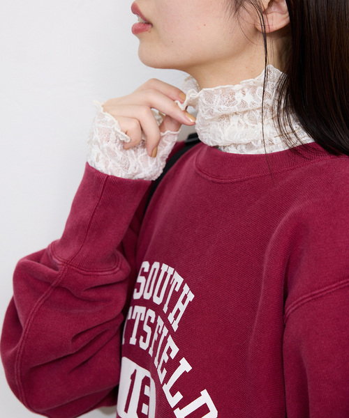 SLOBE IENA（スローブイエナ）の「《WEB限定/追加》ストレッチレースタートル（Tシャツ/カットソー・レディース・ブラウン/アイボリー/ブラック・FREE）」の11枚目の写真
