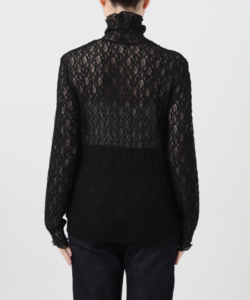 SLOBE IENA（スローブイエナ）の「《WEB限定/追加》ストレッチレースタートル（Tシャツ/カットソー・レディース・ブラウン/アイボリー/ブラック・FREE）」の17枚目の写真