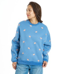 BILLABONG ウィメンズ SHAGGY BONDING MEDIUM LOOSE CREW トレーナー 【2026年秋冬モデル】/ビラボン総柄ボンディングスウェット