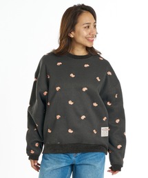 BILLABONG ウィメンズ SHAGGY BONDING MEDIUM LOOSE CREW トレーナー 【2026年秋冬モデル】/ビラボン総柄ボンディングスウェット