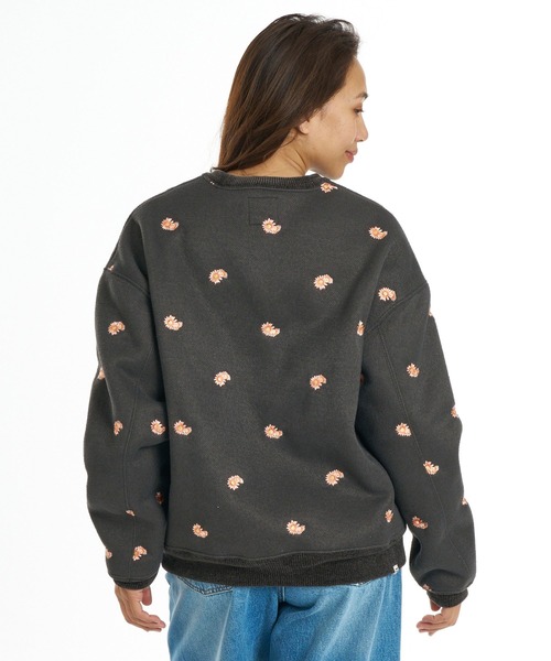 BILLABONG(ビラボン)の「BILLABONG ウィメンズ SHAGGY BONDING MEDIUM LOOSE CREW トレーナー 【2026年秋冬モデル】/ビラボン総柄ボンディングスウェット(スウェット・レディース・アイボリー/オフホワイト/ブルー系その他・MEDIUM)」の11枚目の写真