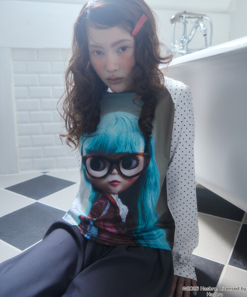 Unblend(アンブレンド)の「【Unblend】Blythe別注 アソート フェイスプリント ラグランロンT(Tシャツ/カットソー・レディース・杢グレー/スミクロ/ホワイト系・FREE)」の10枚目の写真