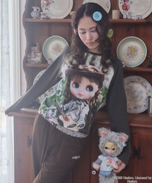 【Unblend】Blythe別注 アソート フェイスプリント ラグランロンT