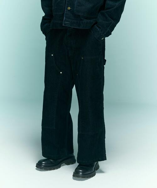 BEAVER(ビーバー)の「B omnivore/ビーオムニボー FLOCKY DENIM W KNEE PANTS フロッキーデニムダブルニーパンツ(デニムパンツ・メンズ・ブラウン/ブラック・L/M)」の3枚目の写真