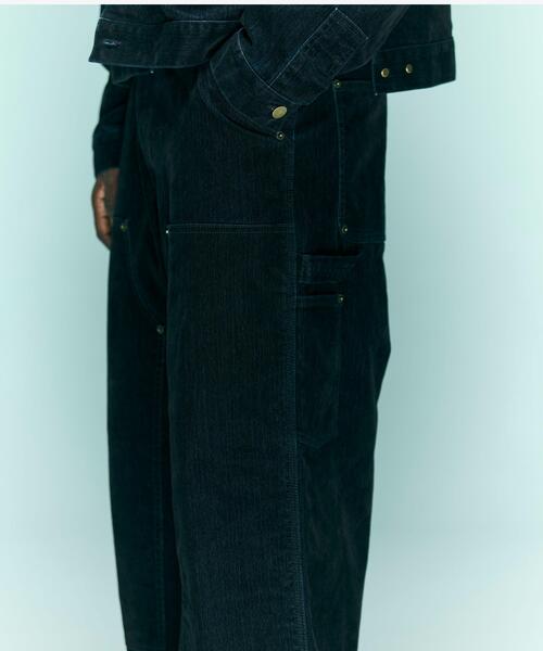 BEAVER(ビーバー)の「B omnivore/ビーオムニボー FLOCKY DENIM W KNEE PANTS フロッキーデニムダブルニーパンツ(デニムパンツ・メンズ・ブラウン/ブラック・L/M)」の4枚目の写真