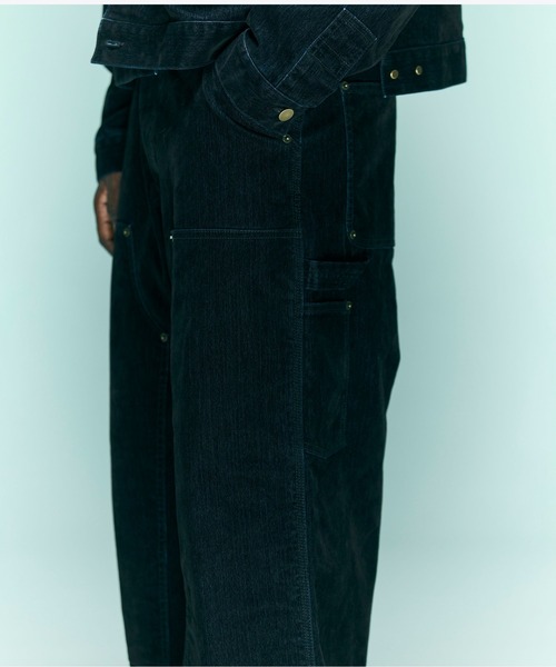 BEAVER（ビーバー）の「B omnivore/ビーオムニボー　FLOCKY DENIM W KNEE PANTS フロッキーデニムダブルニーパンツ（デニムパンツ・メンズ・ブラウン/ブラック・L/M）」の4枚目の写真