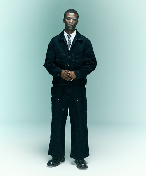 BEAVER（ビーバー）の「B omnivore/ビーオムニボー　FLOCKY DENIM W KNEE PANTS フロッキーデニムダブルニーパンツ（デニムパンツ・メンズ・ブラウン/ブラック・L/M）」の6枚目の写真