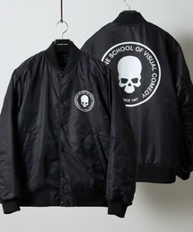 NUMBER (N)INE（ナンバーナイン）の「NYLON INSULATION STADIUM JACKET / ナイロン ロゴプリント 裏キルティング 中綿 スタジャン（スタジャン）」