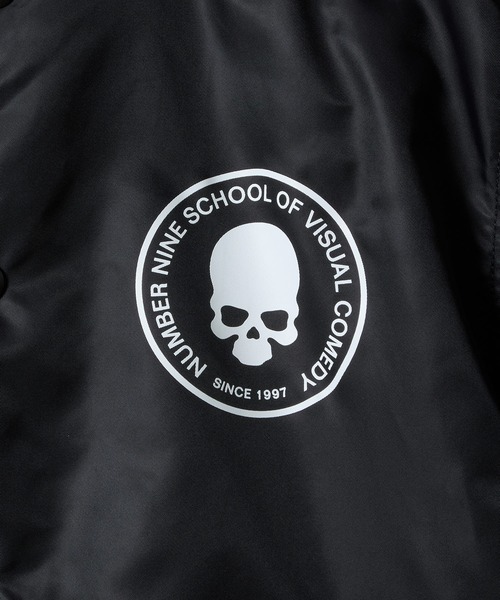 NUMBER (N)INE(ナンバーナイン)の「NYLON INSULATION STADIUM JACKET / ナイロン ロゴプリント 裏キルティング 中綿 スタジャン(スタジャン・メンズ・ブラック系2/ブラック系1/ブラック系3・2/3/4)」の6枚目の写真
