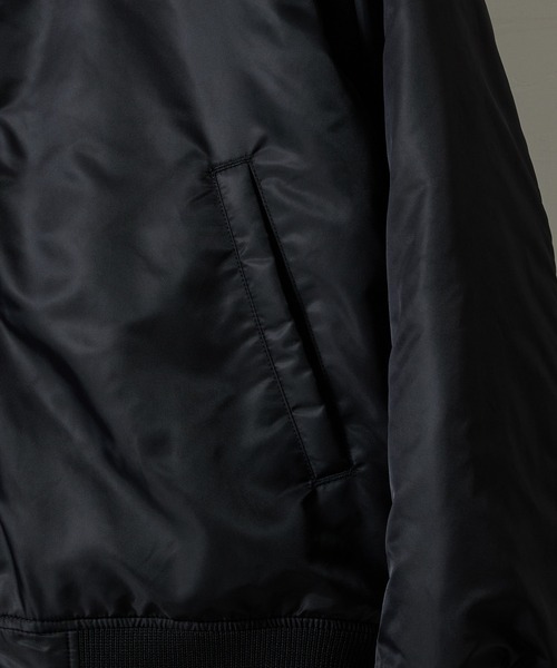 NUMBER (N)INE(ナンバーナイン)の「NYLON INSULATION STADIUM JACKET / ナイロン ロゴプリント 裏キルティング 中綿 スタジャン(スタジャン・メンズ・ブラック系2/ブラック系1/ブラック系3・2/3/4)」の8枚目の写真