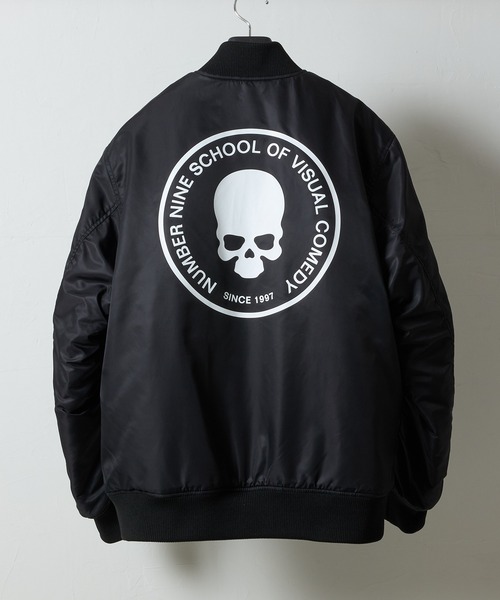 NUMBER (N)INE(ナンバーナイン)の「NYLON INSULATION STADIUM JACKET / ナイロン ロゴプリント 裏キルティング 中綿 スタジャン(スタジャン・メンズ・ブラック系2/ブラック系1/ブラック系3・2/3/4)」の10枚目の写真