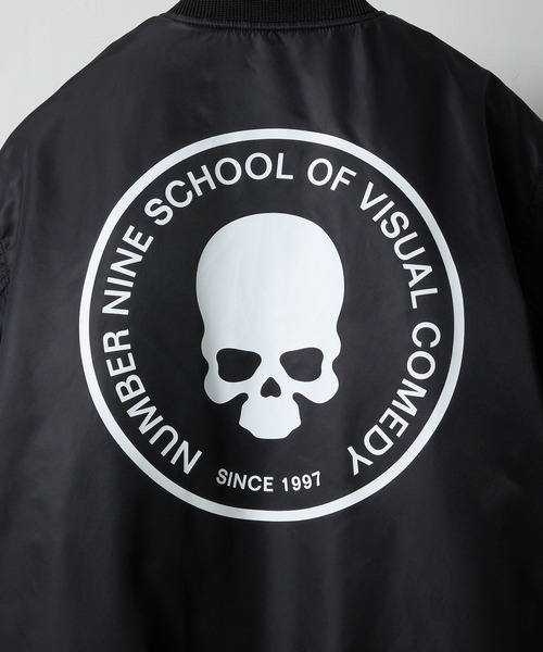 NUMBER (N)INE(ナンバーナイン)の「NYLON INSULATION STADIUM JACKET / ナイロン ロゴプリント 裏キルティング 中綿 スタジャン(スタジャン・メンズ・ブラック系2/ブラック系1/ブラック系3・2/3/4)」の11枚目の写真