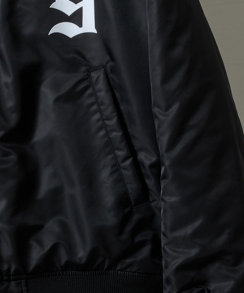 NUMBER (N)INE(ナンバーナイン)の「NYLON INSULATION STADIUM JACKET / ナイロン ロゴプリント 裏キルティング 中綿 スタジャン(スタジャン・メンズ・ブラック系2/ブラック系1/ブラック系3・2/3/4)」の16枚目の写真
