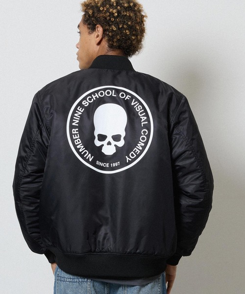 NYLON INSULATION STADIUM JACKET / ナイロン ロゴプリント 裏