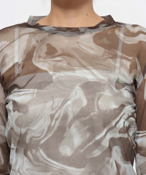 LEPSIM(レプシィム)の「《un STANDARD by LEPSIM》マーブルシアープルオーバー 1070185(Tシャツ/カットソー・レディース・ブラウン/グレー・FREE)」の15枚目の写真