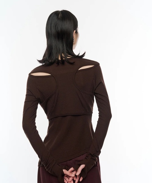 POOLDE(プールデ)の「Tethered Oval Piece(Tシャツ/カットソー・レディース・ブラック/ブラウン・FREE)」の19枚目の写真