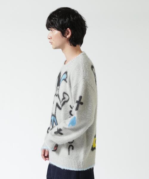 ROYAL FLASH(ロイヤルフラッシュ)の「guernika/ゲルニカ/Knit Sweater (Trump)(ニット/セーター・メンズ・グレー/ベージュ・F)」の4枚目の写真