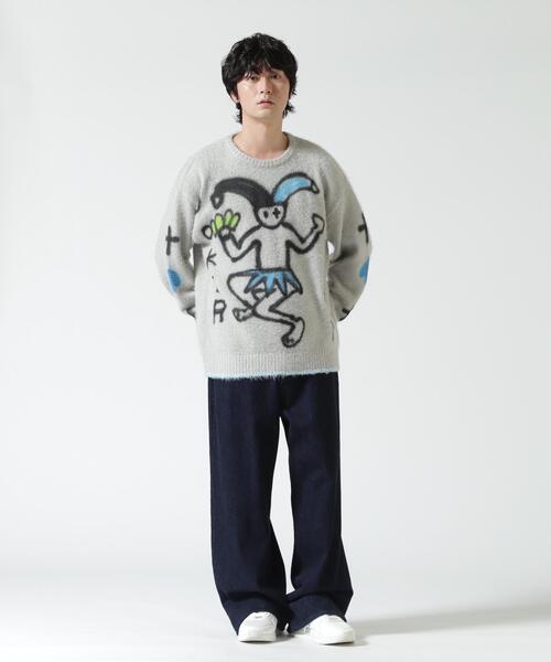 ROYAL FLASH(ロイヤルフラッシュ)の「guernika/ゲルニカ/Knit Sweater (Trump)(ニット/セーター・メンズ・グレー/ベージュ・F)」の5枚目の写真