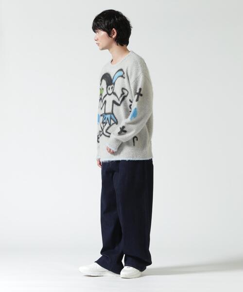 ROYAL FLASH(ロイヤルフラッシュ)の「guernika/ゲルニカ/Knit Sweater (Trump)(ニット/セーター・メンズ・グレー/ベージュ・F)」の6枚目の写真