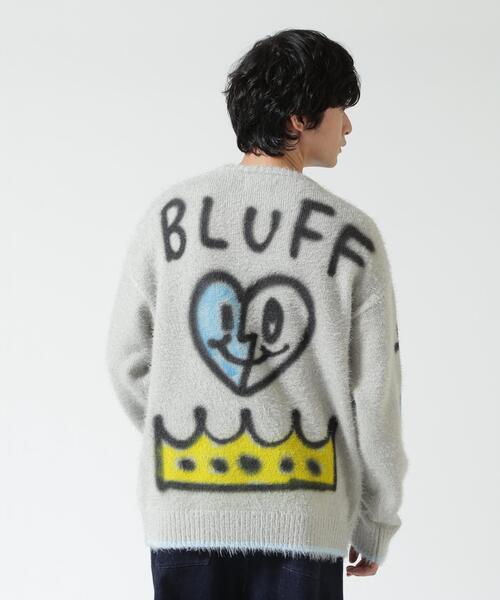 ROYAL FLASH(ロイヤルフラッシュ)の「guernika/ゲルニカ/Knit Sweater (Trump)(ニット/セーター・メンズ・グレー/ベージュ・F)」の8枚目の写真