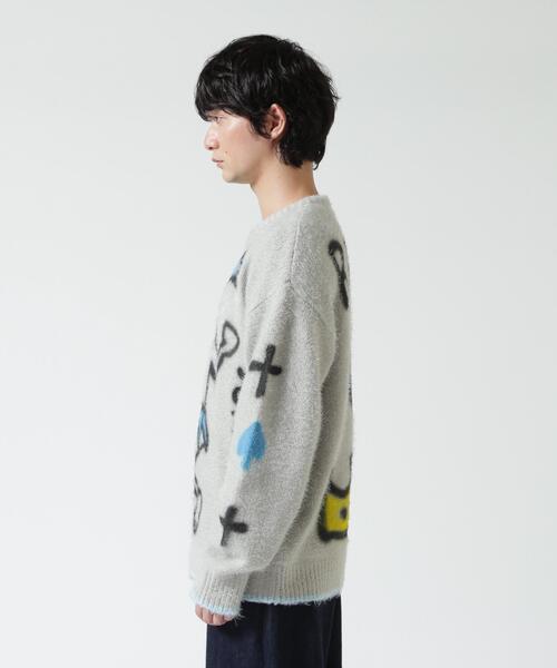 ROYAL FLASH(ロイヤルフラッシュ)の「guernika/ゲルニカ/Knit Sweater (Trump)(ニット/セーター・メンズ・グレー/ベージュ・F)」の9枚目の写真