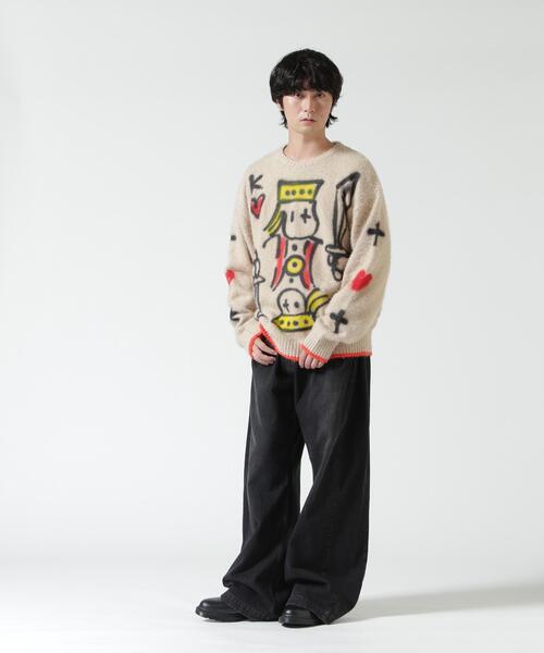 ROYAL FLASH(ロイヤルフラッシュ)の「guernika/ゲルニカ/Knit Sweater (Trump)(ニット/セーター・メンズ・グレー/ベージュ・F)」の21枚目の写真