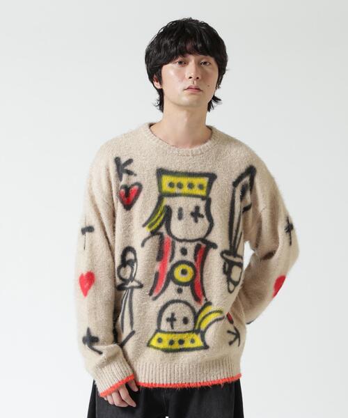 ROYAL FLASH(ロイヤルフラッシュ)の「guernika/ゲルニカ/Knit Sweater (Trump)(ニット/セーター・メンズ・グレー/ベージュ・F)」の22枚目の写真