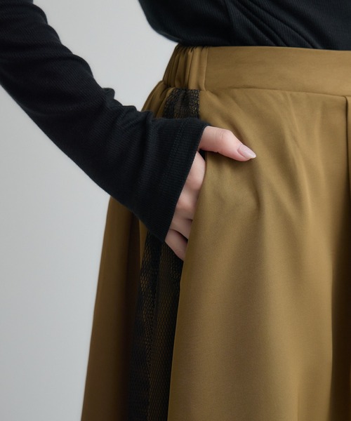 Paradise Picnic（パラダイスピクニック）の「メッシュ切替アシメレイヤードパンツ（その他パンツ・レディース・マスタード/チャコールグレー/カーキ・FREE）」の12枚目の写真