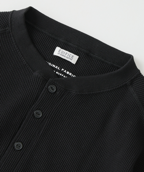 EDIFICE(エディフィス)の「ソフト ワッフル ヘンリー ロングスリーブ(Tシャツ/カットソー・メンズ・ホワイト/ブラック・MEDIUM/LARGE)」の8枚目の写真