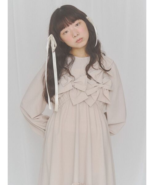 merry jenny（メリージェニー）の「リボンロングテールワンピース（ワンピース・レディース・ブルー/チャコールグレー/ベージュ・FREE）」の14枚目の写真