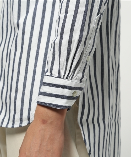 KICS DOCUMENT.(キクス ドキュメント)の「ヘビーOX インディゴ ストライプ ロングシャツ(シャツ/ブラウス・メンズ・Navy・3)」の6枚目の写真