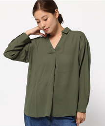 mysty woman | 変わり織りジョーゼットバックリボンスキッパーシャツ(シャツ/ブラウス)