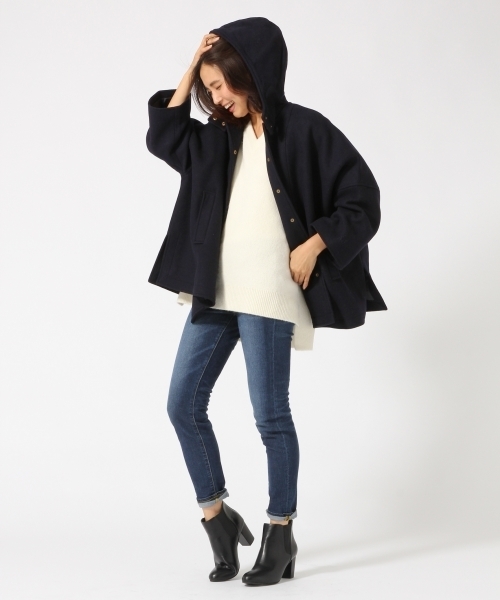 GLOBAL WORK（グローバルワーク）の「3ゲージストレッチブークレＶプルオーバー/729136（ニット/セーター・レディース・ブラック/グレー/ホワイト/ブルー系その他・SMALL/MEDIUM/LARGE）」の5枚目の写真