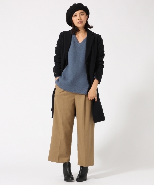 GLOBAL WORK（グローバルワーク）の「3ゲージストレッチブークレＶプルオーバー/729136（ニット/セーター・レディース・ブラック/グレー/ホワイト/ブルー系その他・SMALL/MEDIUM/LARGE）」の8枚目の写真