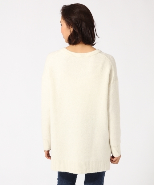 GLOBAL WORK（グローバルワーク）の「3ゲージストレッチブークレＶプルオーバー/729136（ニット/セーター・レディース・ブラック/グレー/ホワイト/ブルー系その他・SMALL/MEDIUM/LARGE）」の10枚目の写真