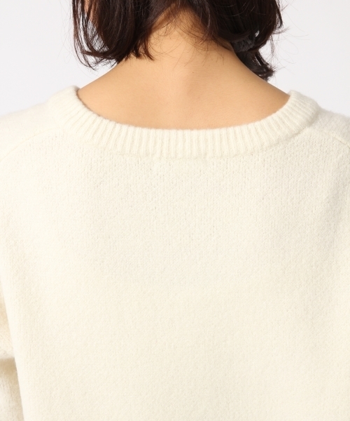 GLOBAL WORK（グローバルワーク）の「3ゲージストレッチブークレＶプルオーバー/729136（ニット/セーター・レディース・ブラック/グレー/ホワイト/ブルー系その他・SMALL/MEDIUM/LARGE）」の15枚目の写真