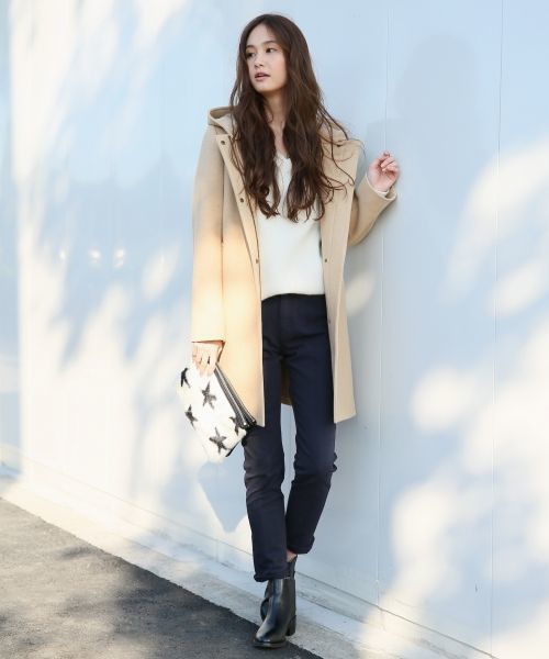 GLOBAL WORK（グローバルワーク）の「3ゲージストレッチブークレＶプルオーバー/729136（ニット/セーター・レディース・ブラック/グレー/ホワイト/ブルー系その他・SMALL/MEDIUM/LARGE）」の19枚目の写真