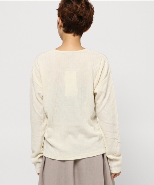 Re:EDIT（リエディ）の「[リエディ]リブニットソートップス[リエディオリジナル]トップス/ニットトップス（ニット/セーター・レディース・ブラウン/ボルドー/モカ/ブラック/アイボリー/カーキ/ベージュ/グレー/ライトピンク/ライトブルー・LARGE/MEDIUM/X-LARGE）」の17枚目の写真