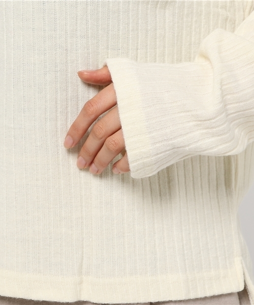 Re:EDIT（リエディ）の「[リエディ]リブニットソートップス[リエディオリジナル]トップス/ニットトップス（ニット/セーター・レディース・ブラウン/ボルドー/モカ/ブラック/アイボリー/カーキ/ベージュ/グレー/ライトピンク/ライトブルー・LARGE/MEDIUM/X-LARGE）」の19枚目の写真